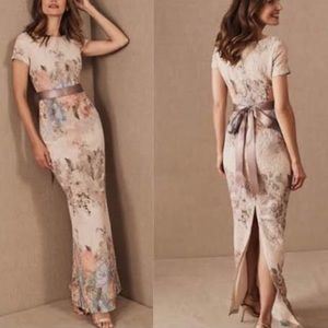 BHLDN from Anthropologie Adrianna Papell Matelasse Column Gown